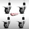 Service Caster 3'' SS Black Poly Swivel 1-7/8'' Expanding Stem Caster Set Total Lock Brake, 4PK SCC-SSEXTTL20S314-PPUB-BLK-178-4 - alternate 2